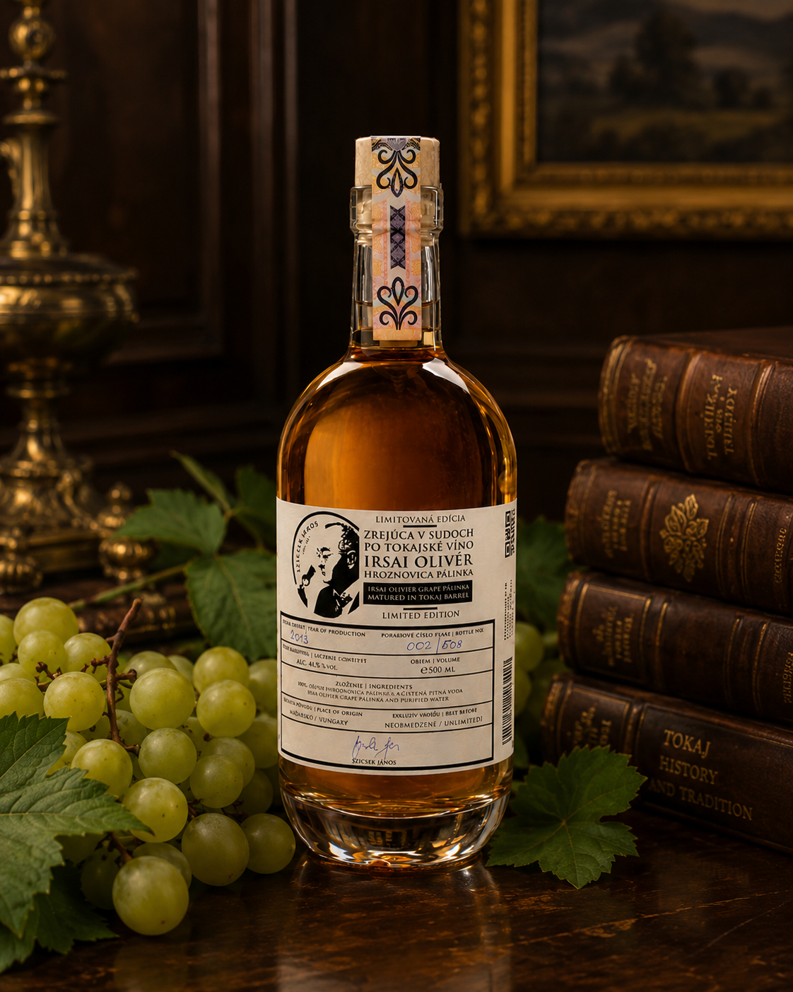 2nd Generation LIMITED SIGNATURE SERIES Irsai Oliver Grape palinka matured in Tokaj-barrel (44%ABV, 0.5L) - Image 2